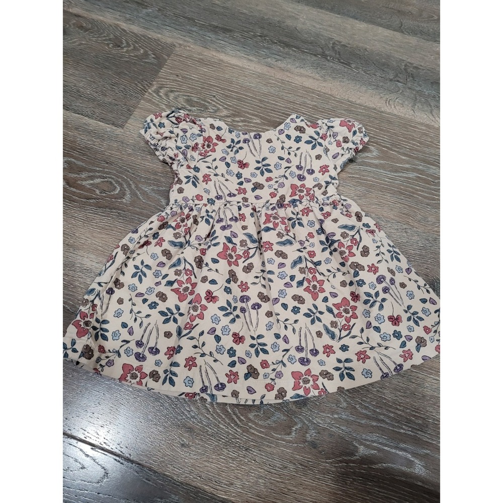 Carters Child of Mine Floral Corduroy Dress Baby Girls 6-9 Months Button Back #8